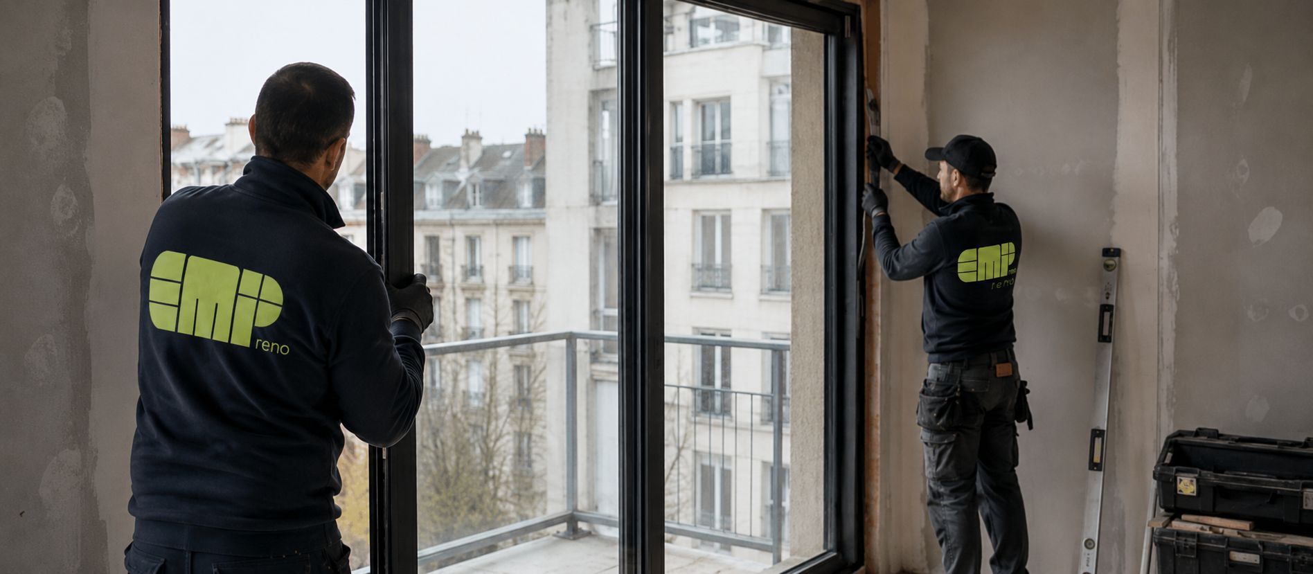 Équipe de pose sur chantier