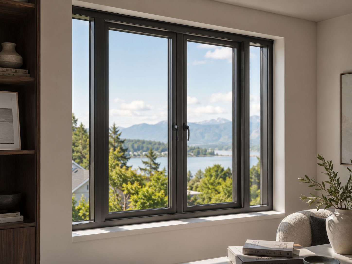 Fenêtre posée, vue sur l’extérieur